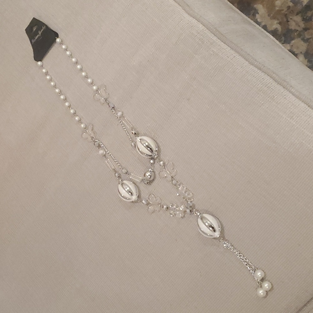 Fun White & Silver Necklace